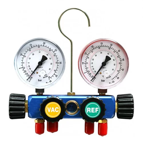 Attrezzatura f-gas gruppo manometrico a 4 vie con manometri - Cima Group