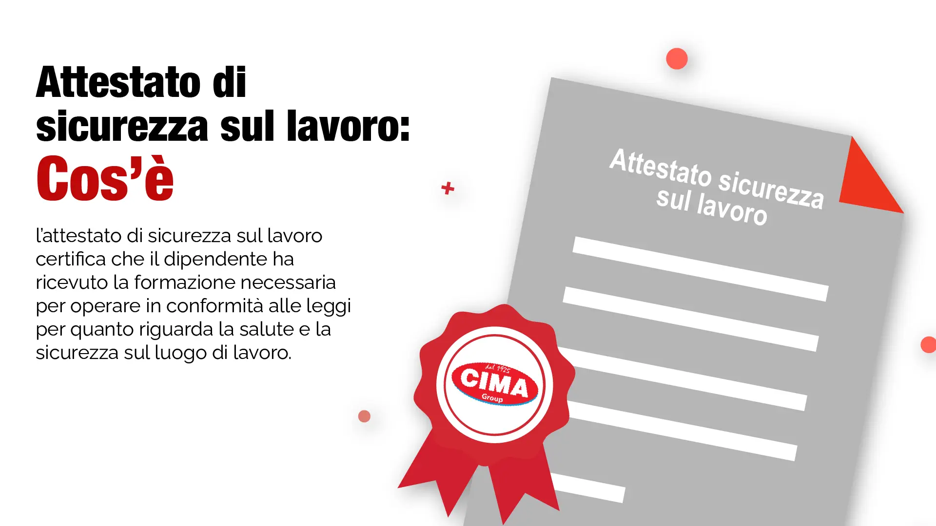 Attestato di sicurezza sul lavoro - Cos'è - Cima Group